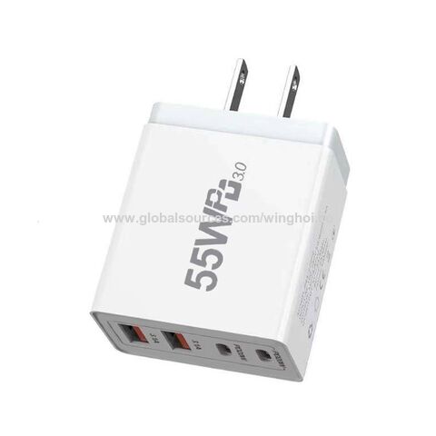 شواحن USB متعددة المنافذ 55 واط، محول طاقة USB OEM، سعر جيد، شاحن سريع 4 منافذ، شواحن سفر بالجملة، شواحن حائط