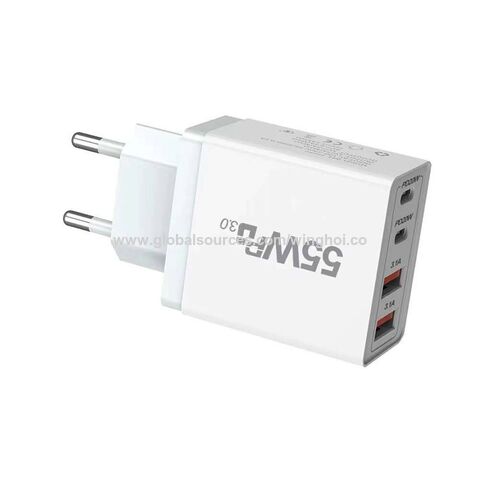 شواحن USB متعددة المنافذ 55 واط، محول طاقة USB OEM، سعر جيد، شاحن سريع 4 منافذ، شواحن سفر بالجملة، شواحن حائط