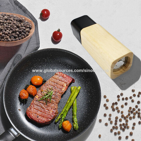Neue Produkte Verstellbare manuelle Pfeffermühle und Salzmühle aus Holz für Küche und Gastronomie