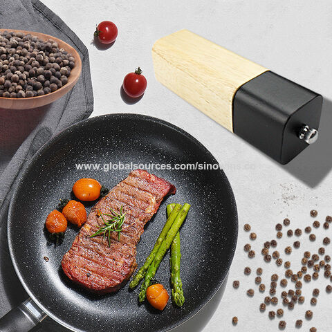 Neue Produkte Verstellbare manuelle Pfeffermühle und Salzmühle aus Holz für Küche und Gastronomie