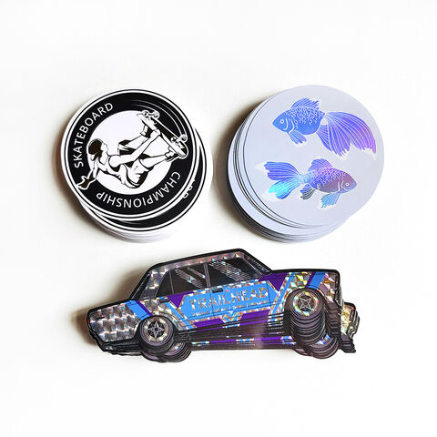 Stiker Dekorasi Kertas Vinil Pelangi Glitter Tahan Air Kustom untuk Laptop, Stiker Potong Mati