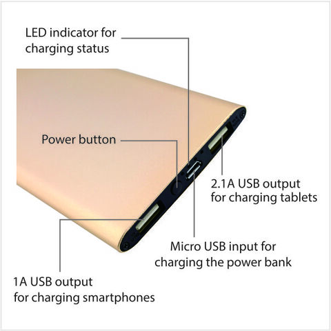 Superdünne Einweg-Powerbank 4000mAh mit Aluminiumgehäuse - Tragbarer Akku für Geschäftskunden