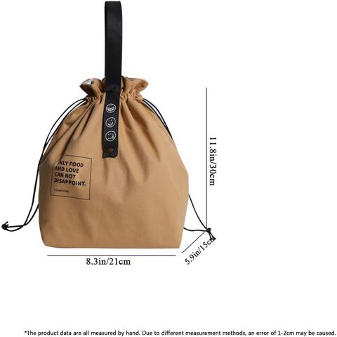 Bolsa de almuerzo de lona con cordón, bolsa térmica para almuerzo, estilo japonés, bolsa reutilizable para almuerzo, bolso de mano aislado