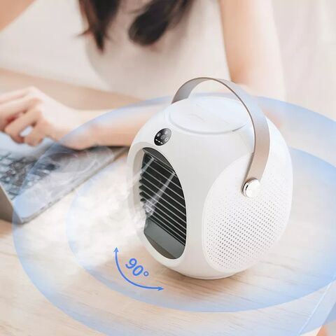 Ventilateur de Refroidissement d'Eau Portable avec Tête Oscillante pour Bureau, 220ML USB 2000mAh Mini Ventilateur Refroidisseur avec Écran LCD, Vente Directe Usine