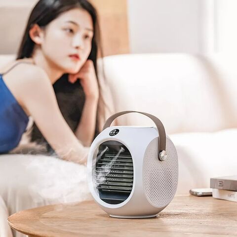 Ventilateur de Refroidissement d'Eau Portable avec Tête Oscillante pour Bureau, 220ML USB 2000mAh Mini Ventilateur Refroidisseur avec Écran LCD, Vente Directe Usine