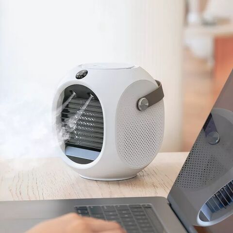 Ventilateur de Refroidissement d'Eau Portable avec Tête Oscillante pour Bureau, 220ML USB 2000mAh Mini Ventilateur Refroidisseur avec Écran LCD, Vente Directe Usine