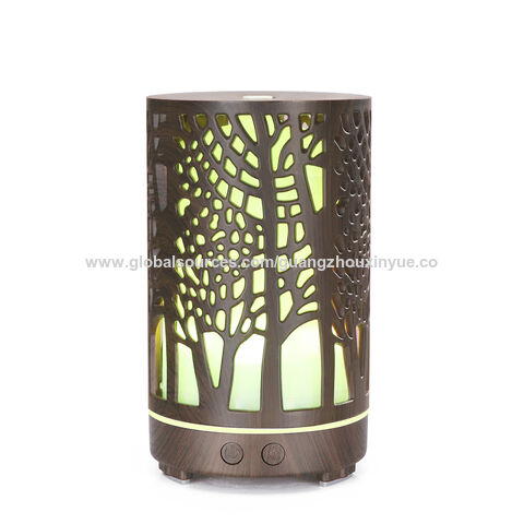 200mL Luftbefeuchter mit ätherischen Ölen, Hersteller, Dunkles Holzdesign, Luftreiniger, Aroma Diffuser mit LED-Licht für Zuhause
