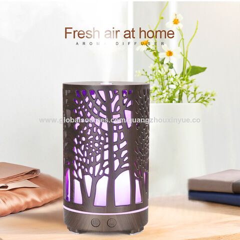 200mL Luftbefeuchter mit ätherischen Ölen, Hersteller, Dunkles Holzdesign, Luftreiniger, Aroma Diffuser mit LED-Licht für Zuhause