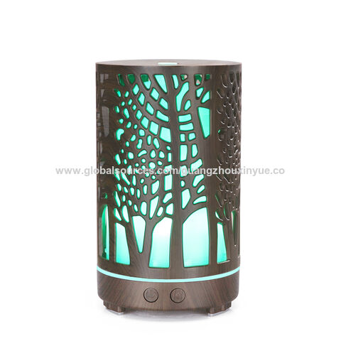 200mL Luftbefeuchter mit ätherischen Ölen, Hersteller, Dunkles Holzdesign, Luftreiniger, Aroma Diffuser mit LED-Licht für Zuhause
