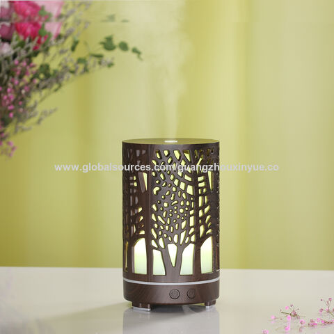 200mL Luftbefeuchter mit ätherischen Ölen, Hersteller, Dunkles Holzdesign, Luftreiniger, Aroma Diffuser mit LED-Licht für Zuhause
