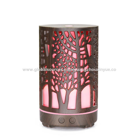 200mL Luftbefeuchter mit ätherischen Ölen, Hersteller, Dunkles Holzdesign, Luftreiniger, Aroma Diffuser mit LED-Licht für Zuhause