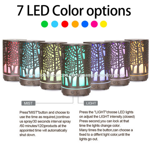 200mL Luftbefeuchter mit ätherischen Ölen, Hersteller, Dunkles Holzdesign, Luftreiniger, Aroma Diffuser mit LED-Licht für Zuhause