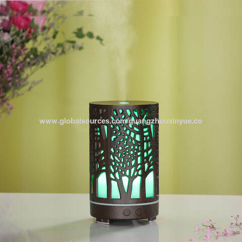 200mL Luftbefeuchter mit ätherischen Ölen, Hersteller, Dunkles Holzdesign, Luftreiniger, Aroma Diffuser mit LED-Licht für Zuhause