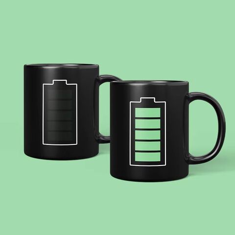 Taza de Cerámica para Café con Diseño Moderno y Sensible a la Temperatura para Consolas de Juegos - Gran Capacidad y Cambio de Color