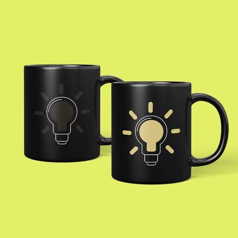 Trendige Kaffeetasse aus Keramik mit großem Fassungsvermögen, temperaturempfindlich und farbwechselnd für Spielkonsolen