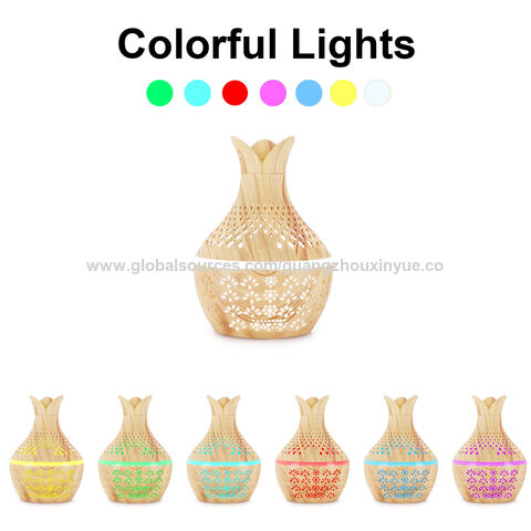 Hersteller Bunter Nachtlicht Blumen Luftbefeuchter Leiser Ätherisches Öl Diffusor USB Aufladung für Büro/Zuhause/Kinderzimmer/Arbeitszimmer/Yoga