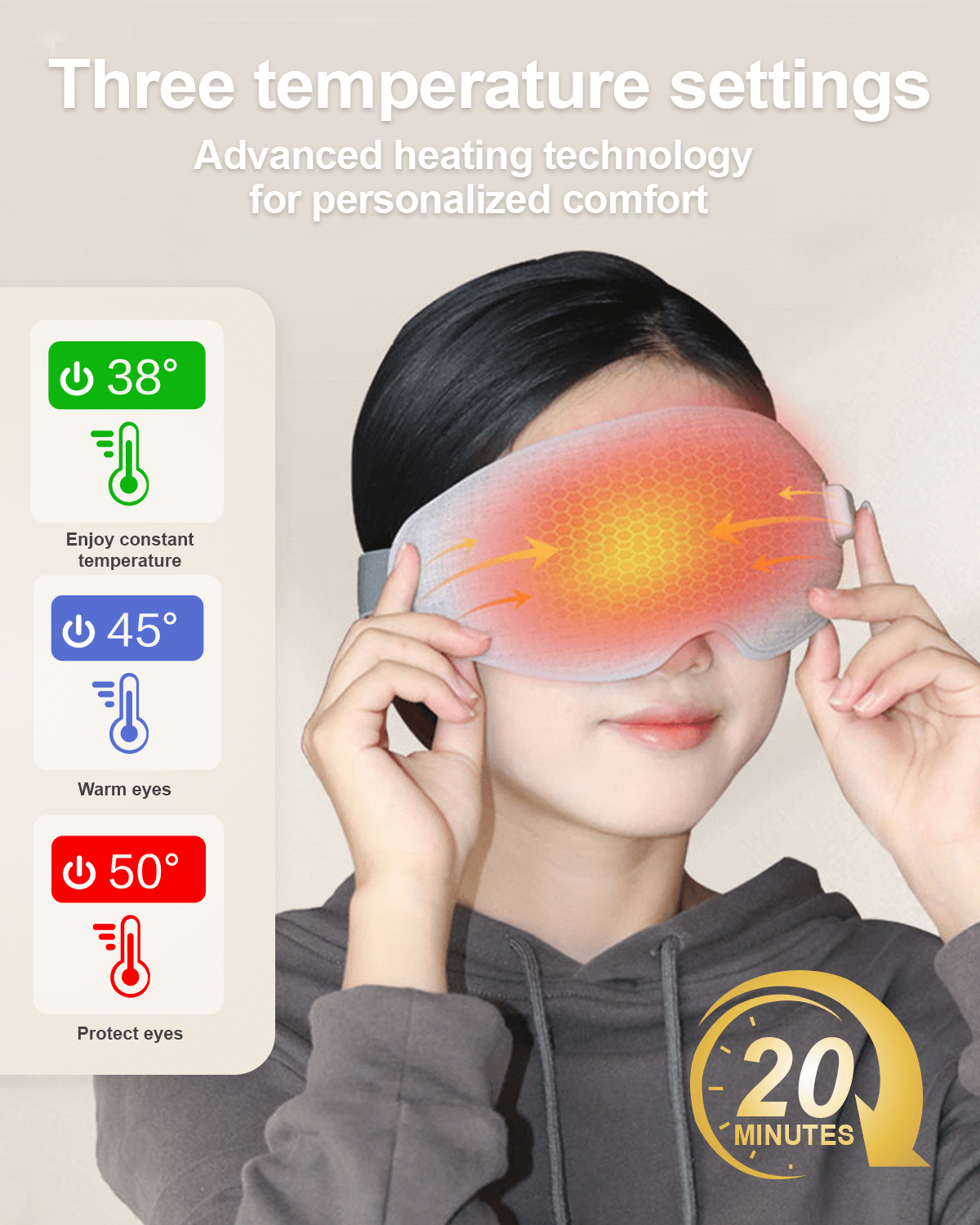 Socket Mask Oem Low Price Cordless Electric Heated Eye Mask Stereoscopic Eye Socket ...