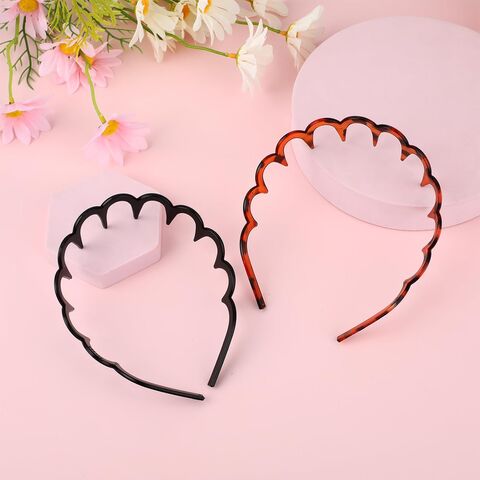 Ensemble de 4 pièces comprenant un serre-tête dentelé, un serre-tête en plastique ondulé, un serre-tête de maquillage, idéal pour l'exercice quotidien et le fitness.
