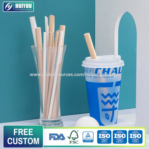 Pajitas de Papel Grado Alimenticio Biodegradables para Jugos, Leche y Té - Pajitas Desechables Personalizadas para Bebidas Frías