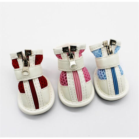 Zapatos Calientes para Mascotas, Zapatillas para Perros y Gatos con Cremallera y Velcro, Nuevos Zapatos de Malla Transpirables Antideslizantes para Mascotas