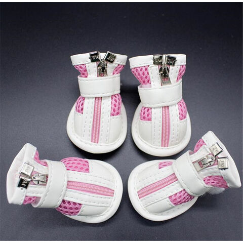 Zapatos Calientes para Mascotas, Zapatillas para Perros y Gatos con Cremallera y Velcro, Nuevos Zapatos de Malla Transpirables Antideslizantes para Mascotas