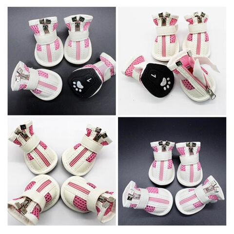 Zapatos Calientes para Mascotas, Zapatillas para Perros y Gatos con Cremallera y Velcro, Nuevos Zapatos de Malla Transpirables Antideslizantes para Mascotas