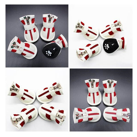 Zapatos Calientes para Mascotas, Zapatillas para Perros y Gatos con Cremallera y Velcro, Nuevos Zapatos de Malla Transpirables Antideslizantes para Mascotas