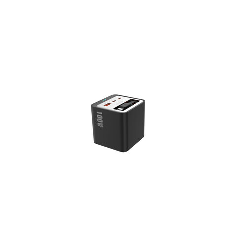 شاحن GaN عالمي USB-A + منفذين Type C مع كابل قابل للسحب ، 100 واط