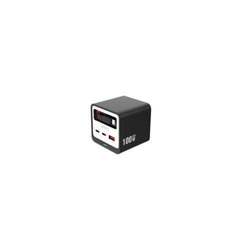 شاحن GaN عالمي USB-A + منفذين Type C مع كابل قابل للسحب ، 100 واط