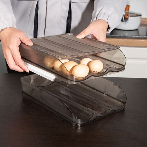 Gloway Contenedor Apilable de Gran Capacidad para 36 Huevos, Bandeja para Huevos de Refrigerador, Organizador de Doble Capa, Caja Cajón para Almacenamiento de Huevos