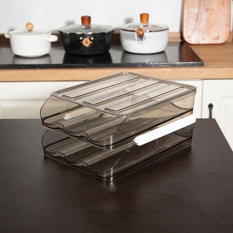 Gloway Contenedor Apilable de Gran Capacidad para 36 Huevos, Bandeja para Huevos de Refrigerador, Organizador de Doble Capa, Caja Cajón para Almacenamiento de Huevos