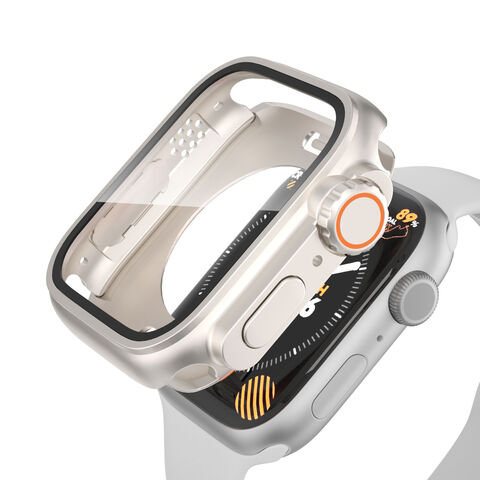 Capa Protetora de Metal PC para Apple Watch Series 10 iWatch 38/40/41/42/44/45MM - Capa Protetora de Luxo Popular