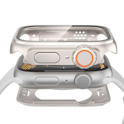 Capa Protetora de Metal PC para Apple Watch Series 10 iWatch 38/40/41/42/44/45MM - Capa Protetora de Luxo Popular
