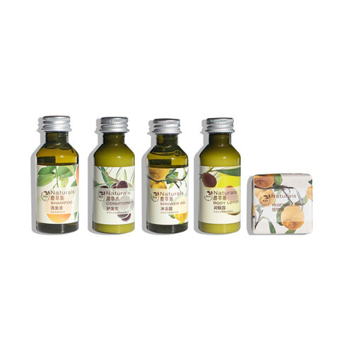 Fournitures de bain jetables pour hôtel B&B 30 ml Esthétique Naturelle : Shampooing, Gel Douche, Nettoyant, Soin du Bain, Hydratant