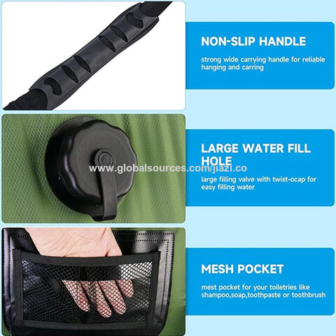 Tragbare Solar-Campingdusche, 20 Liter mit Ein/Aus-Duschkopf und abnehmbarem Schlauch für Camping, Reisen, Strand - Direkt vom Hersteller