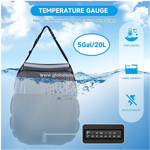 Tragbare Solar-Campingdusche, 20 Liter mit Ein/Aus-Duschkopf und abnehmbarem Schlauch für Camping, Reisen, Strand - Direkt vom Hersteller