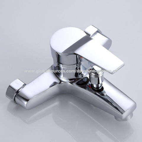 Grifo mezclador de lavabo de doble agujero para agua fría y caliente con cabezal de ducha de cobre, cabezal de ducha de plástico y cabezal de ducha de hidromasaje