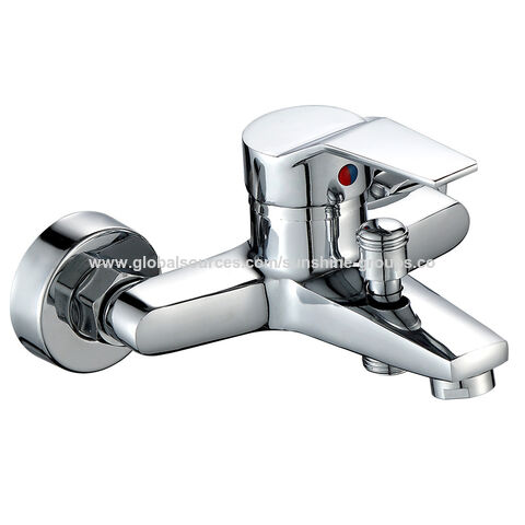 Grifo mezclador de lavabo de doble agujero para agua fría y caliente con cabezal de ducha de cobre, cabezal de ducha de plástico y cabezal de ducha de hidromasaje