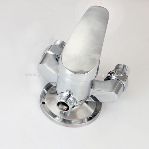 Grifo mezclador de lavabo de doble agujero para agua fría y caliente con cabezal de ducha de cobre, cabezal de ducha de plástico y cabezal de ducha de hidromasaje