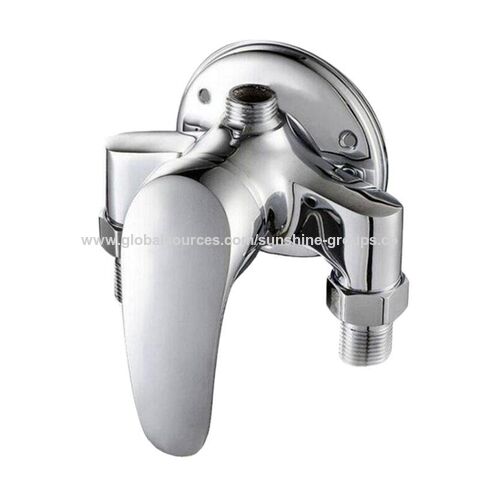 Grifo mezclador de lavabo de doble agujero para agua fría y caliente con cabezal de ducha de cobre, cabezal de ducha de plástico y cabezal de ducha de hidromasaje