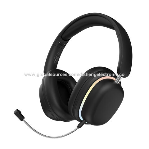 Fones de ouvido para jogos Bluetooth com microfone boom, luz RGB, máximo conforto, OEM e atacado