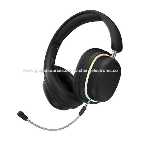 Fones de ouvido para jogos Bluetooth com microfone boom, luz RGB, máximo conforto, OEM e atacado