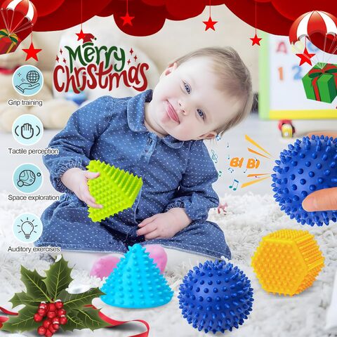 Bolas Sensoriais para Bebês, Brinquedos Sensoriais para Bebês, Cores Vivas, Multi Bolas Macias Texturizadas, Conjuntos de Presente, Brinquedos Montessori para Bebês