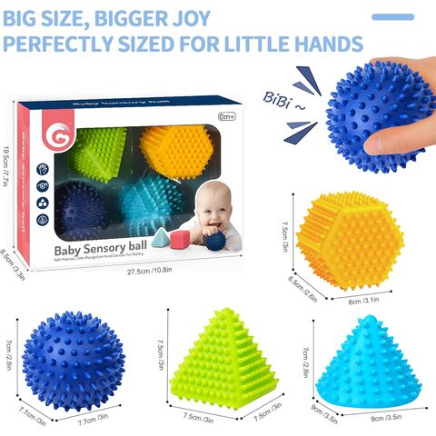 Bolas Sensoriais para Bebês, Brinquedos Sensoriais para Bebês, Cores Vivas, Multi Bolas Macias Texturizadas, Conjuntos de Presente, Brinquedos Montessori para Bebês