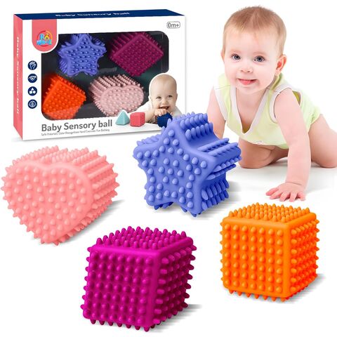 Bolas Sensoriais para Bebês, Brinquedos Sensoriais para Bebês, Cores Vivas, Multi Bolas Macias Texturizadas, Conjuntos de Presente, Brinquedos Montessori para Bebês