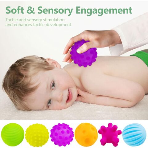 Bolas Sensoriais para Bebês, Brinquedos Sensoriais para Bebês, Cores Vivas, Multi Bolas Macias Texturizadas, Conjuntos de Presente, Brinquedos Montessori para Bebês