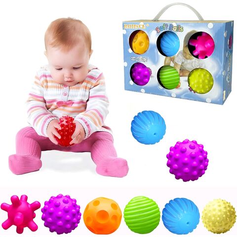 Bolas Sensoriais para Bebês, Brinquedos Sensoriais para Bebês, Cores Vivas, Multi Bolas Macias Texturizadas, Conjuntos de Presente, Brinquedos Montessori para Bebês
