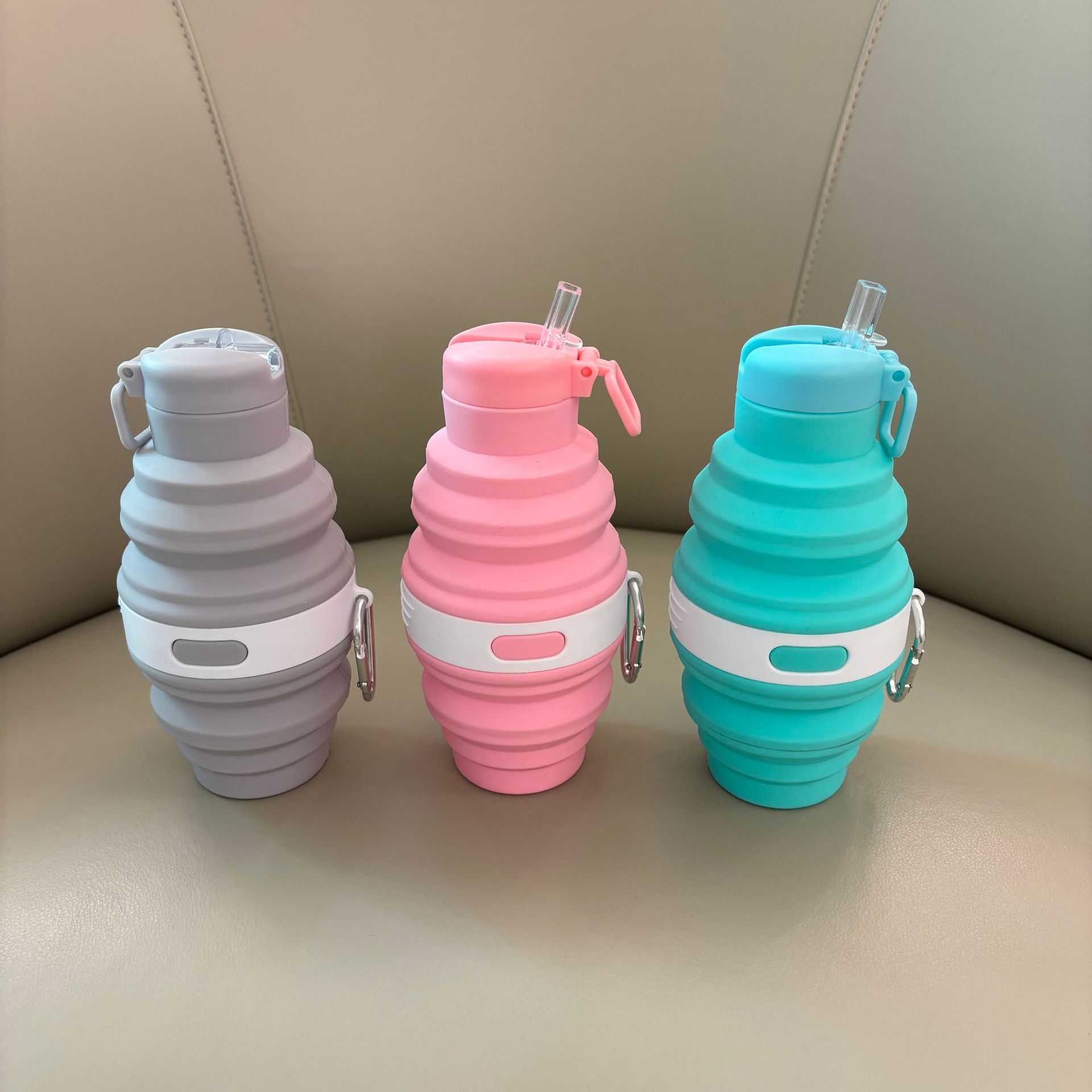 Reusable Bpa Free Silicone Foldable Travel Water Bottle Cup Leakproof ...