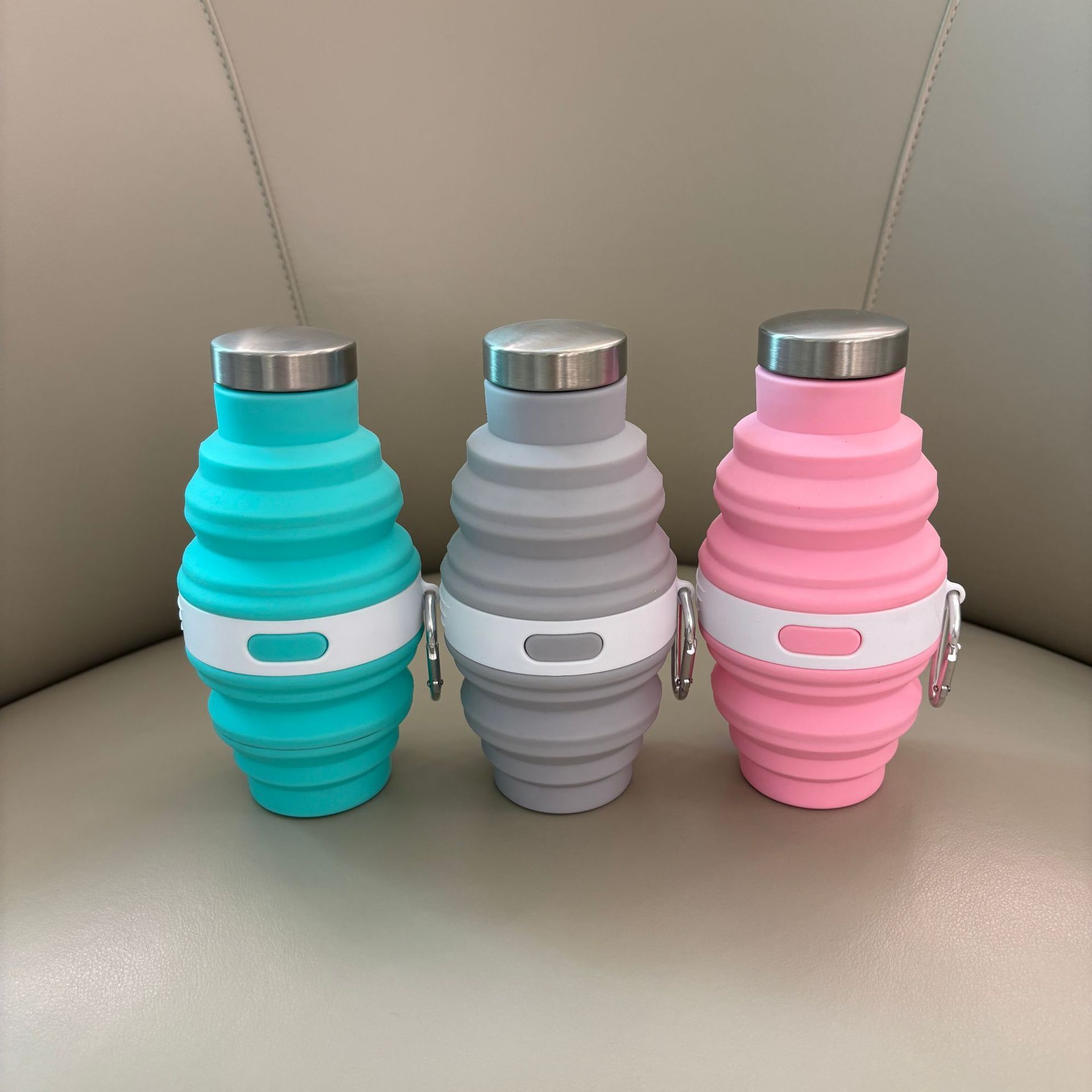 Reusable Bpa Free Silicone Foldable Travel Water Bottle Cup Leakproof ...