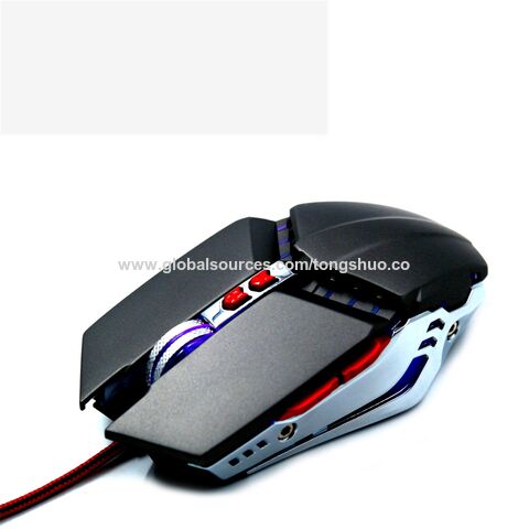 Souris Gaming USB Optique 3200 DPI 7 Boutons avec Plaque Métallique et Lumière Respirante - Prix Compétitif